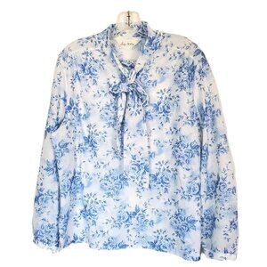 Vintage 1970s Lade Devon Floral Dress Top Blouse Size 2x